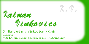 kalman vinkovics business card