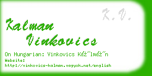 kalman vinkovics business card